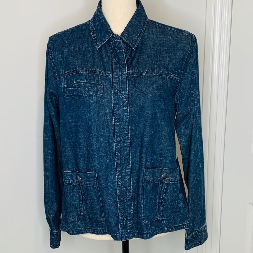 NWT Abound chambray acid wash jacket size S